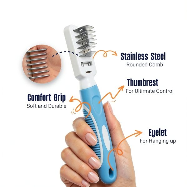 LovinPup Dematting Comb Stainless Steel Teeth Pet Grooming-1