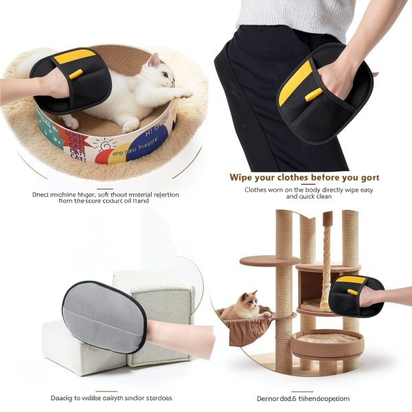 Pet Hair Remover Glove JJpopo Silicone Washable Grooming-2