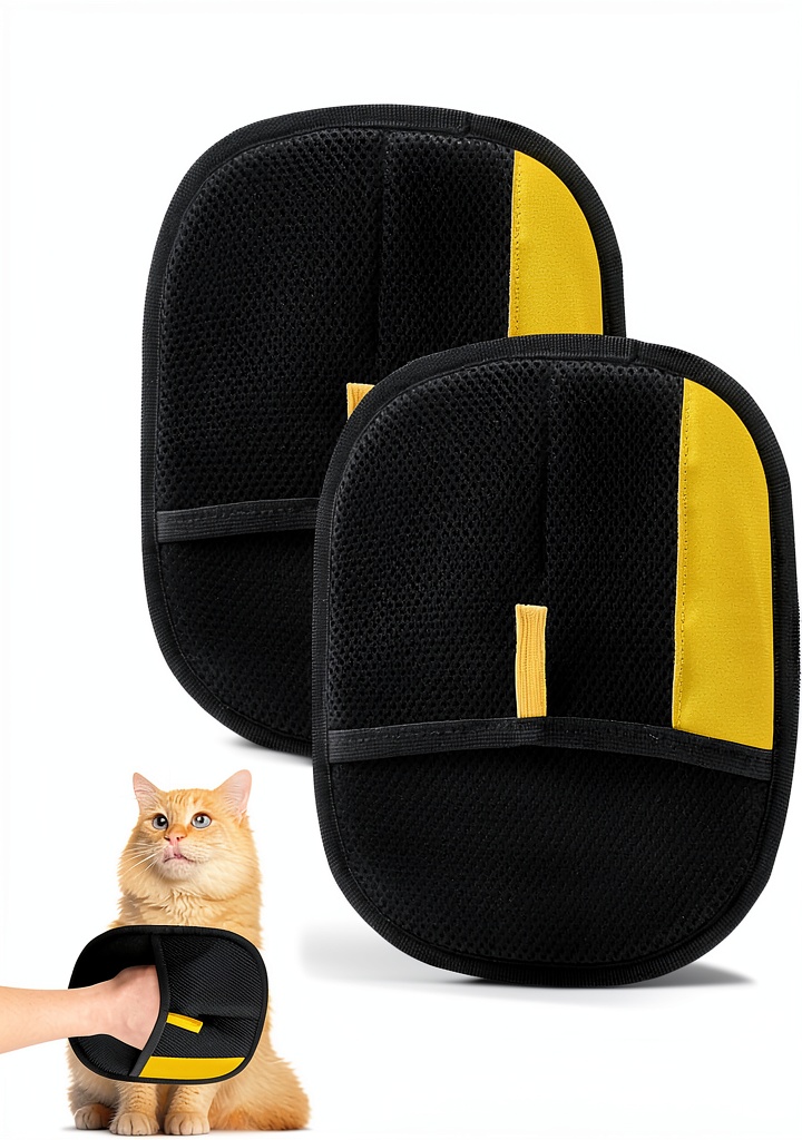 Using NANSCAI Pet Hair Remover Glove on a cat's fur