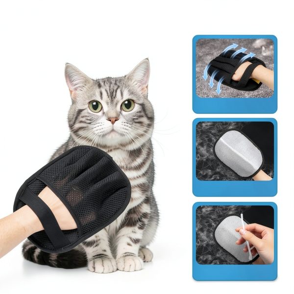 Wolnivi Pet Hair Removal Glove Five Finger Design Anti Slip-2