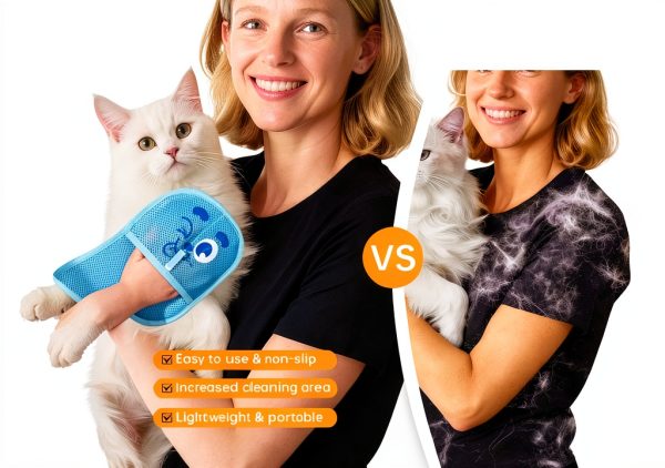 Sibkuy Pet Hair Remover Glove Static Electricity Reusable-4