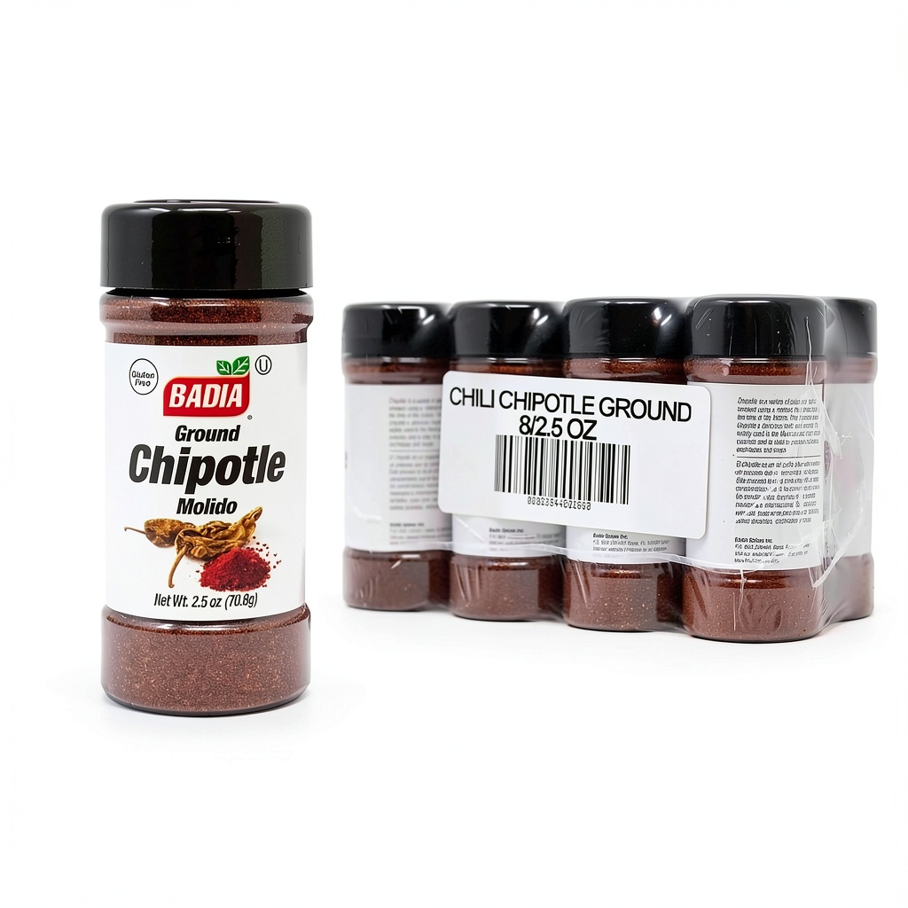 Badia Ground Chipotle being sprinkled over a taco filling