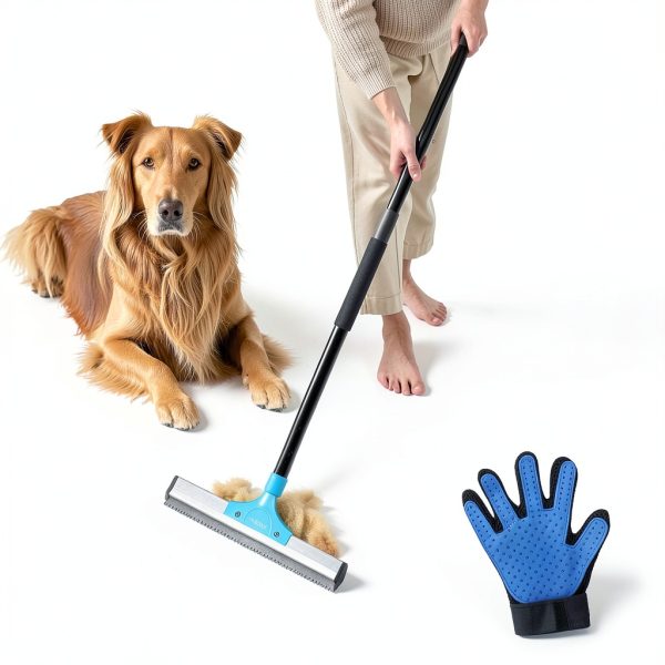 Okköbi Carpet Rake Pet Hair Remover Adjustable Handle Double-0