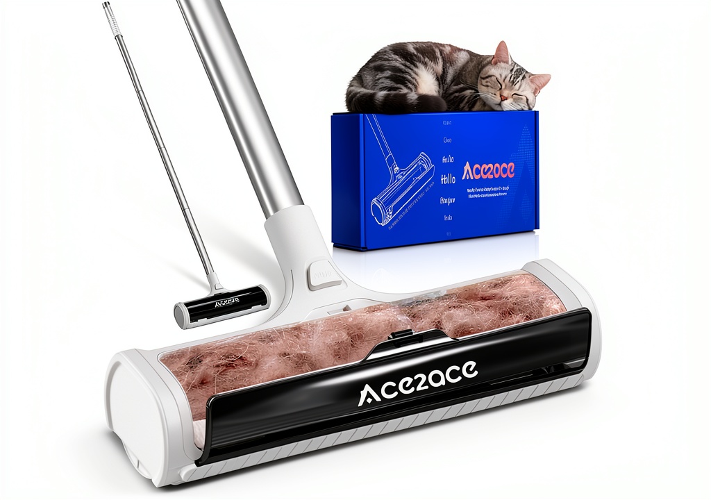 ACE2ACE A3 Pro pet hair remover gliding over a carpet