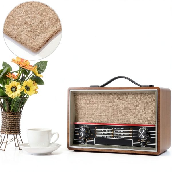 OLYCRAFT Speaker Grill Cloth Beige Linen Cloth Fabric-5