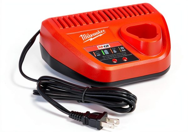 Milwaukee M12 12V Battery Charger with LED Indicator Red 48-59-2401-0
