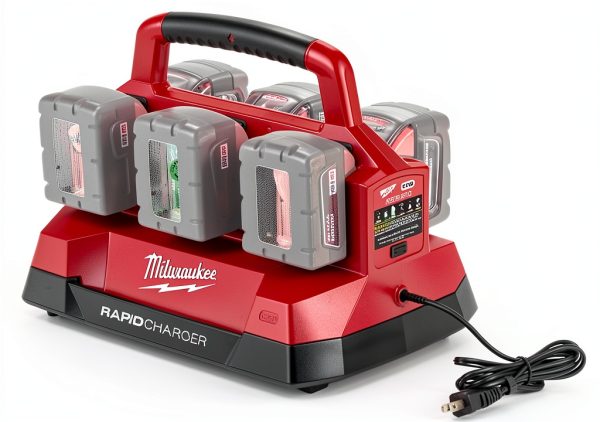 Milwaukee M18 Packout Six Bay Rapid Charger - Dual Battery Fast Charge-1