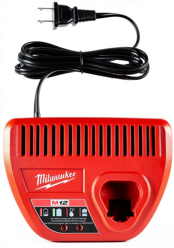 Milwaukee M12 12V Battery Charger with LED Indicator Red 48-59-2401-1