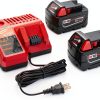 Milwaukee M18 RED 5 Ah Battery Kit - 2 Batteries + 48-59-1812 Charger-0