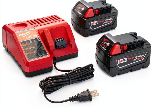 Milwaukee M18 RED 5 Ah Battery Kit - 2 Batteries + 48-59-1812 Charger-0
