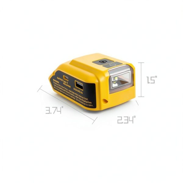 Battery USB Charger Adapter for DeWalt 20V MAX RETRUE USB C LED Light-4