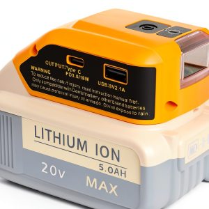 Battery USB Charger Adapter for DeWalt 20V MAX RETRUE USB C LED Light-0