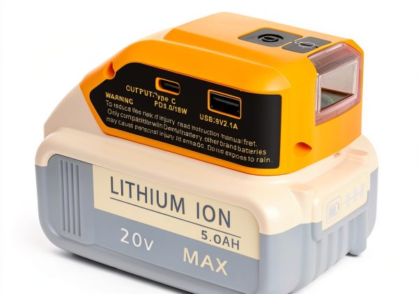 Battery USB Charger Adapter for DeWalt 20V MAX RETRUE USB C LED Light-0