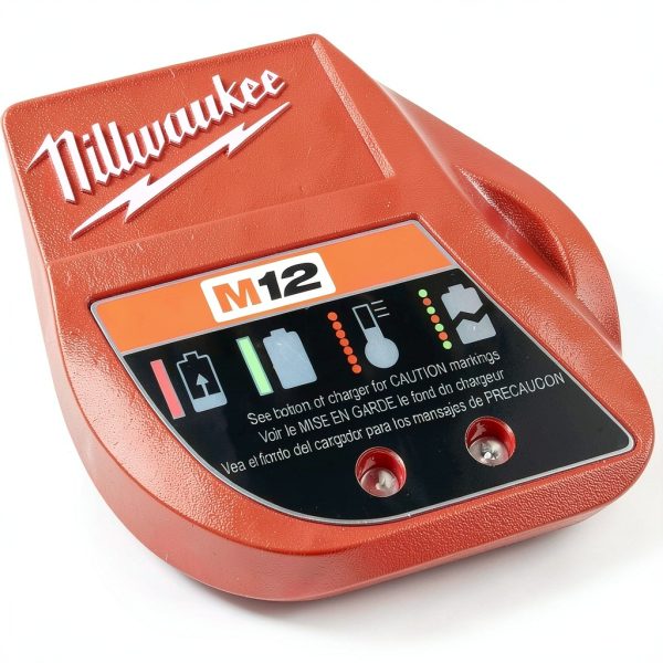 Milwaukee M12 12V Battery Charger with LED Indicator Red 48-59-2401-2